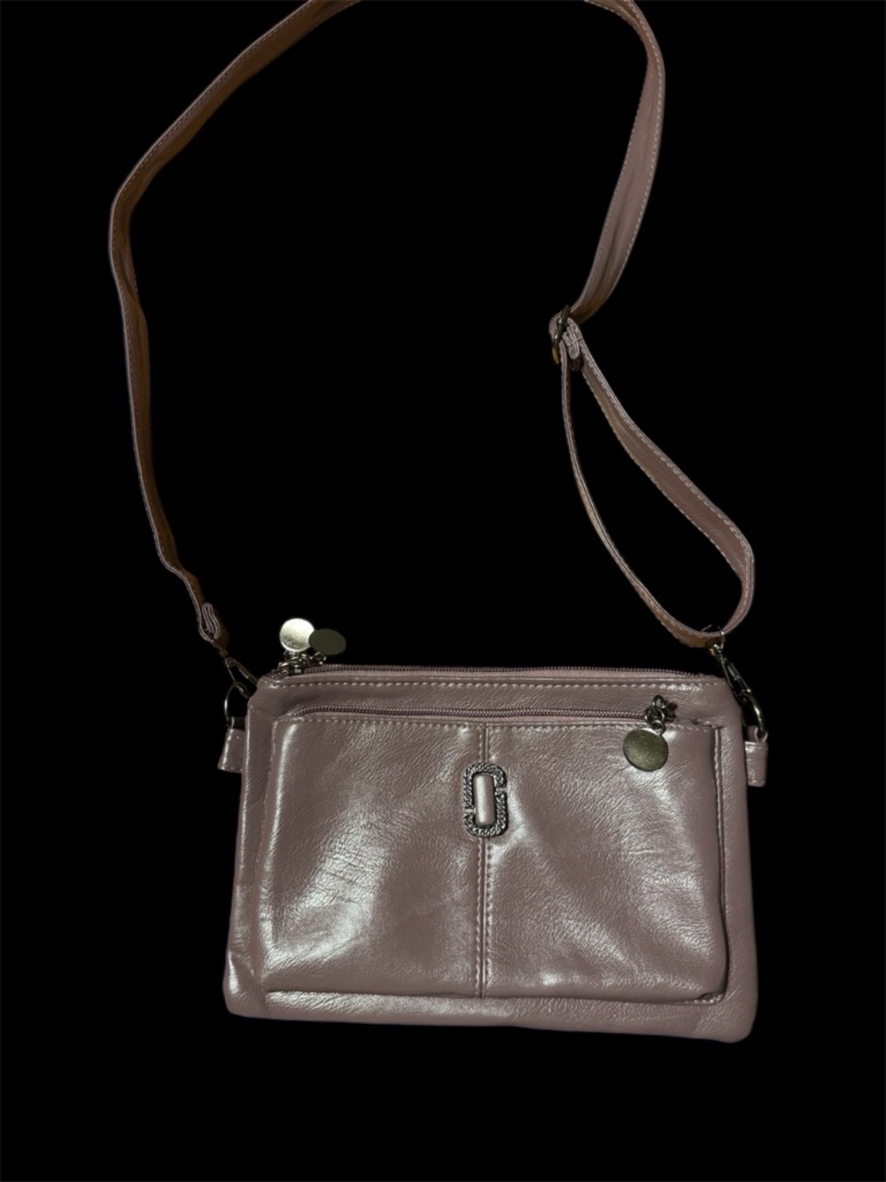 NWOT Dark Mauve crossbody purse with wristlet strap. Everyday bag. Vegan leather